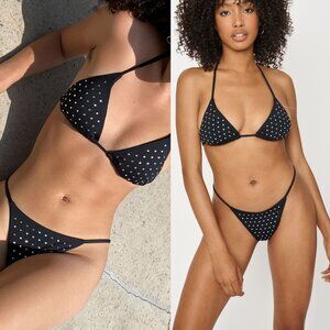 🖤 GARAGE Black Bikini Triangle Top Cheeky Bottom